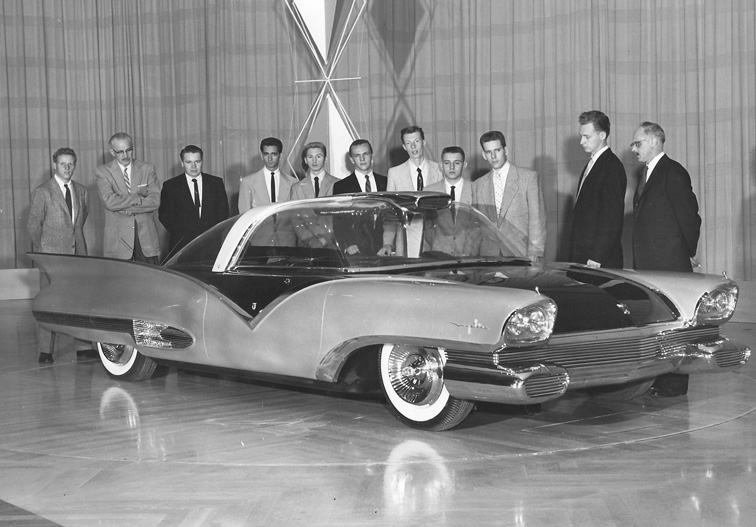 1955 Ford Mystere and some guys in suits