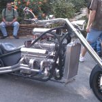 Custom drag chopper with inflated V8