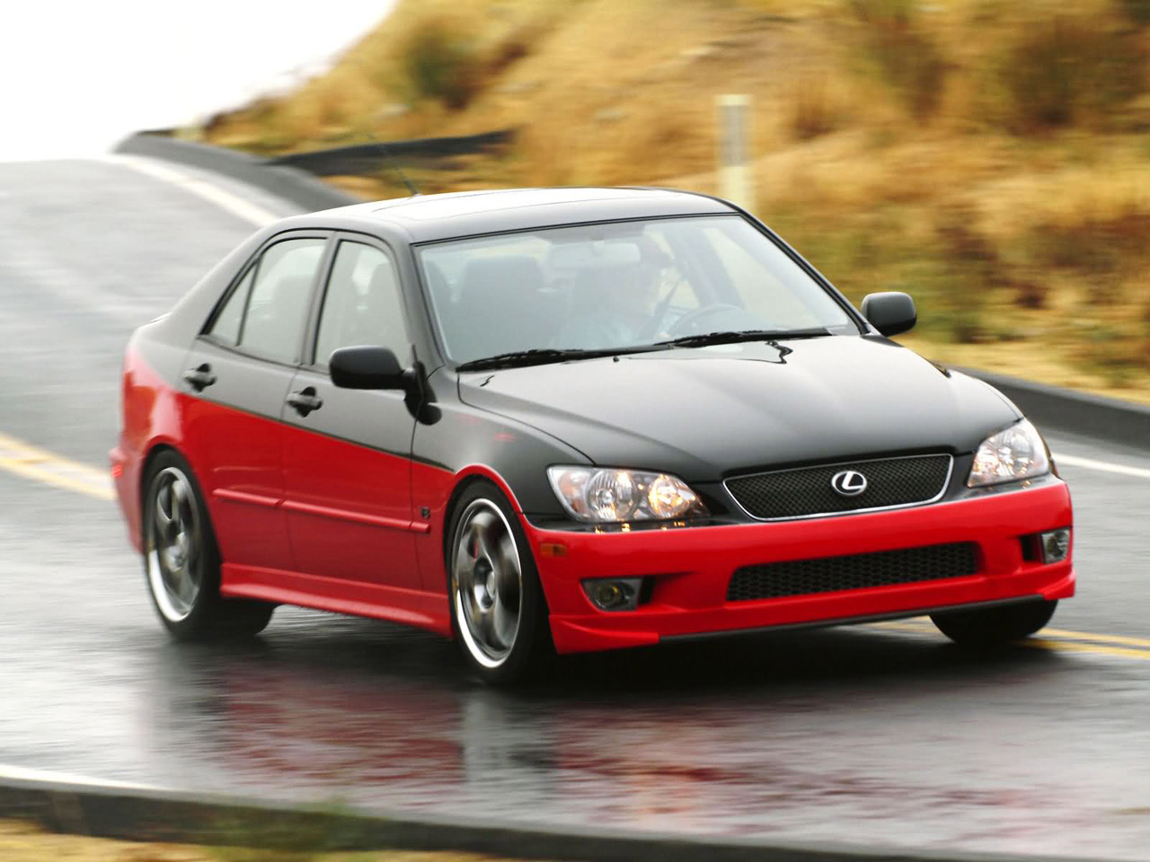 Lexus IS 430 in motion, front quarter