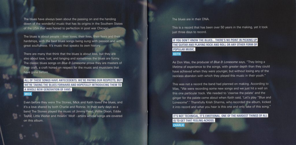 Blue & Lonesome booklet scan page 1