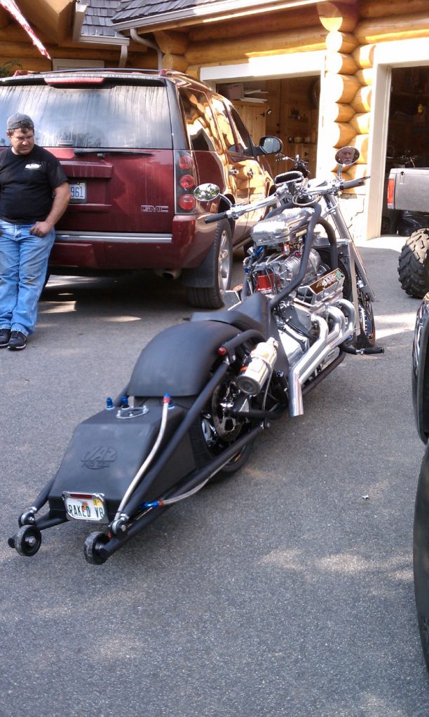 Custom Drag Chopper 1 rear view double shot