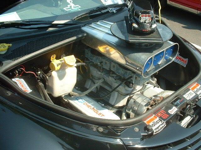 PT Cruiser with a V8 TAZ close-up on Chevy engine 1