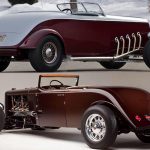 Two hot rods with a Marmon V16 engine