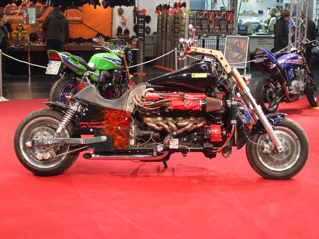 Aston Martine V12 powered custom chopper 01