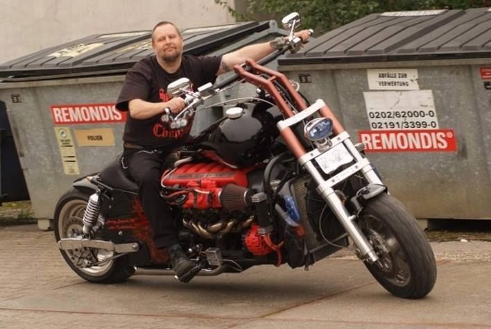 Aston Martine V12 powered custom chopper 04