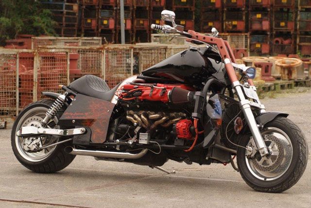 Aston Martine V12 powered custom chopper 05