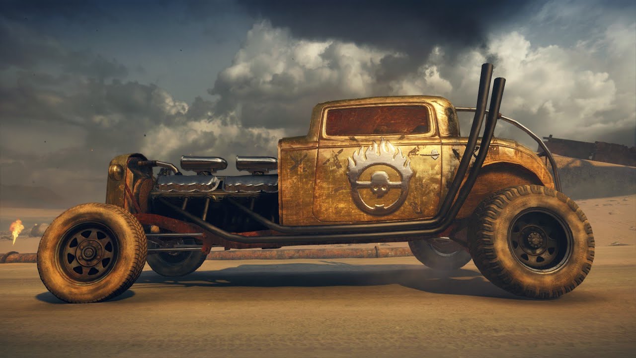 Elvis the GMC V12 hot-rod in the Mad Max video game, side