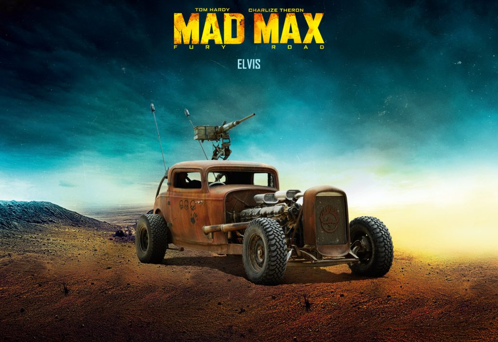 Elvis, GMC V12 hot rod, Mad Max: Fury Road, rat rod
