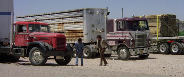 Trucks, a shot from the movie Convoy, 1978