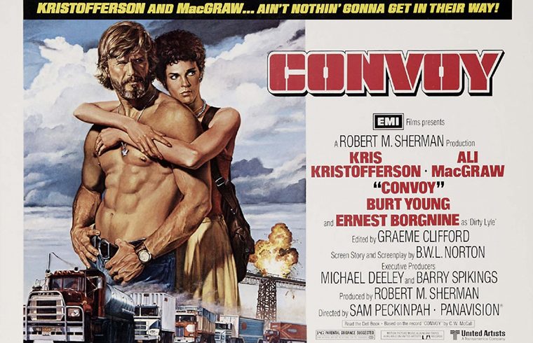 Poster for the 1978 movie Convoy by Sam Peckinpah, resized and edited a little into a thumbnail.
