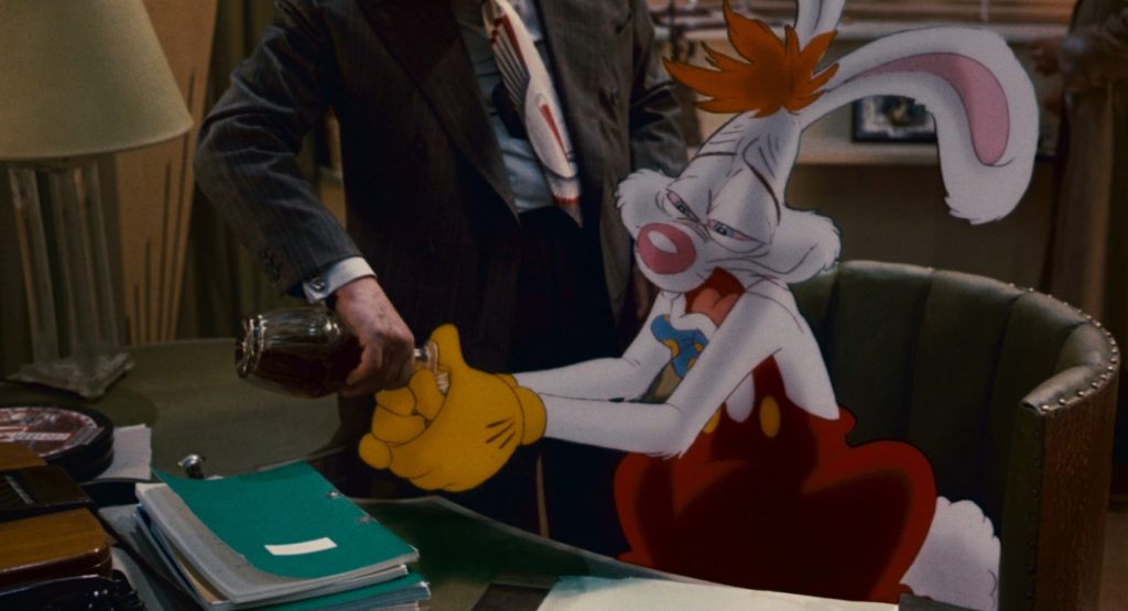 Roger rabbit drinks whiskey, Roger drinks whiskey