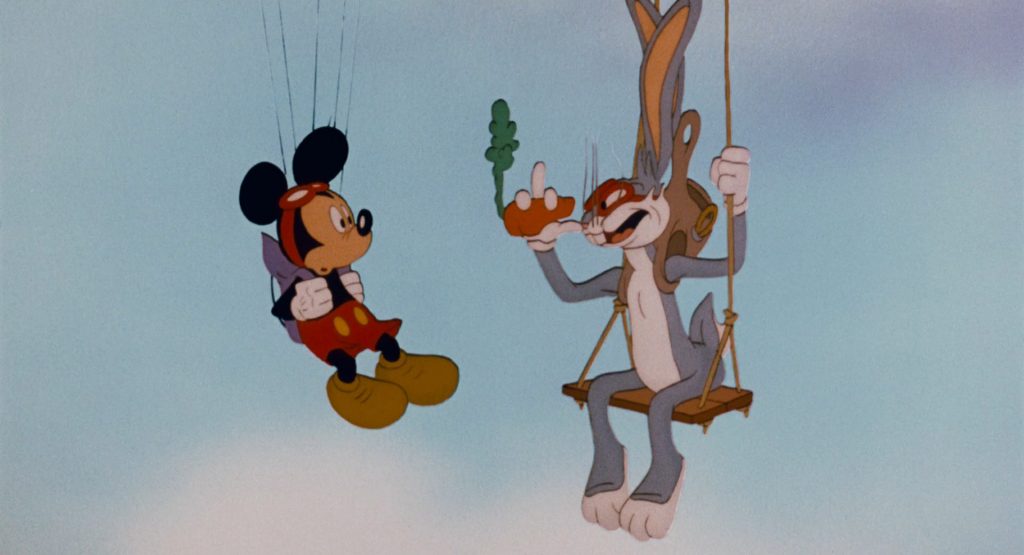Mickey Mouse, Bugs Bunny, Mickey Mouse, Bugs Bunny, for the first time together on the screen
