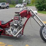 Chopper with V-twin and classically positioned supercharger
