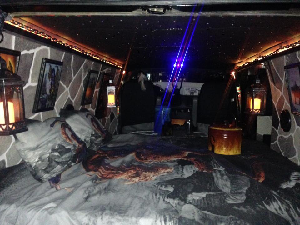 2000 Dodge Ram Van B1500 "The Dragon Lord", night illumination photo, 01.