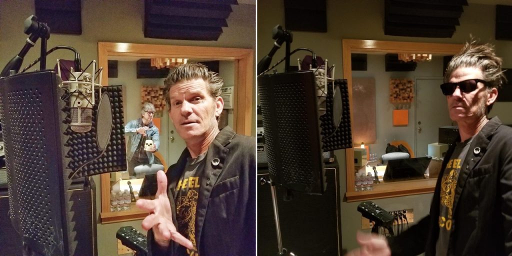 Sean Wheeler in the studio recording vocals for Don't Say Cheese, Messer Chups