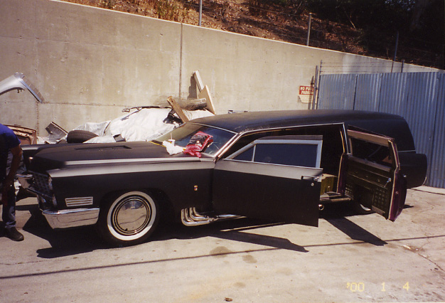 Barris' Kargoyle hearse in black primer, WIP photo 1.