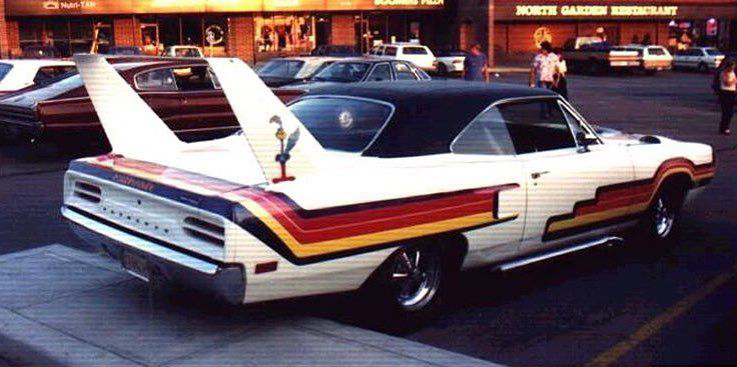 Mildly custom Superbird from the 70's, rear.