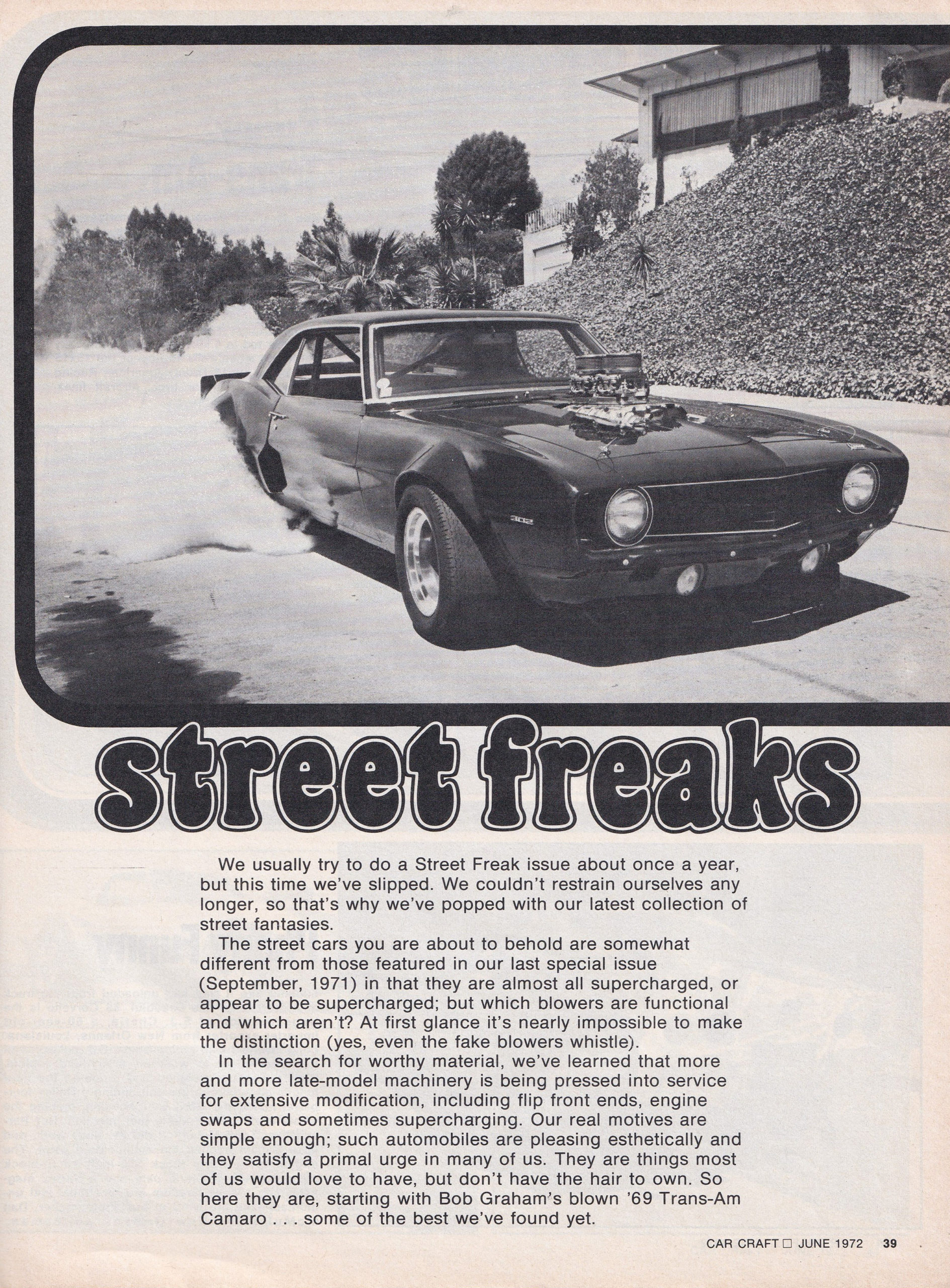 Street Freaks section from June 1972 issue of Car Craft, page 1.