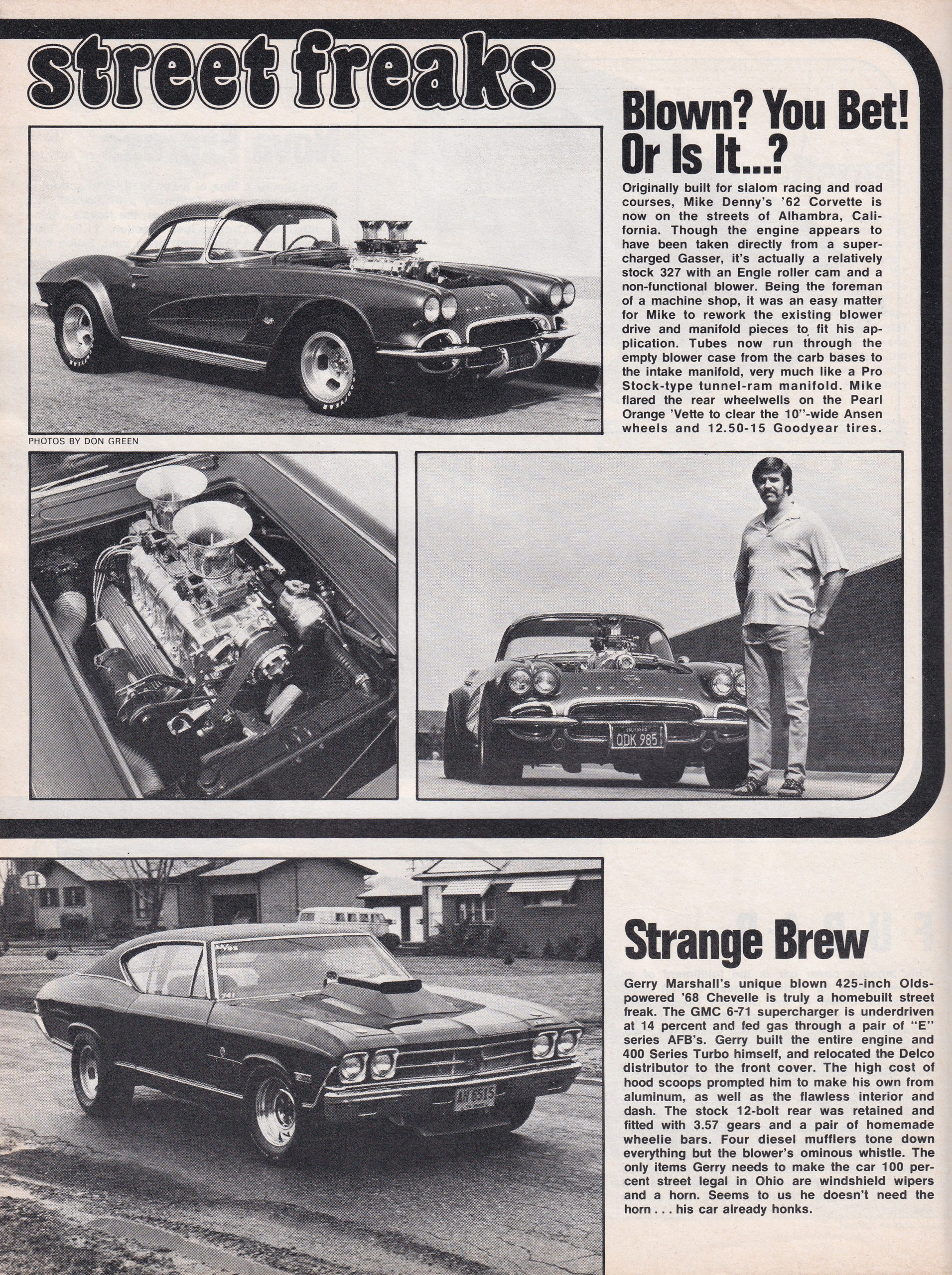 Street Freaks section from June 1972 issue of Car Craft, page 6.