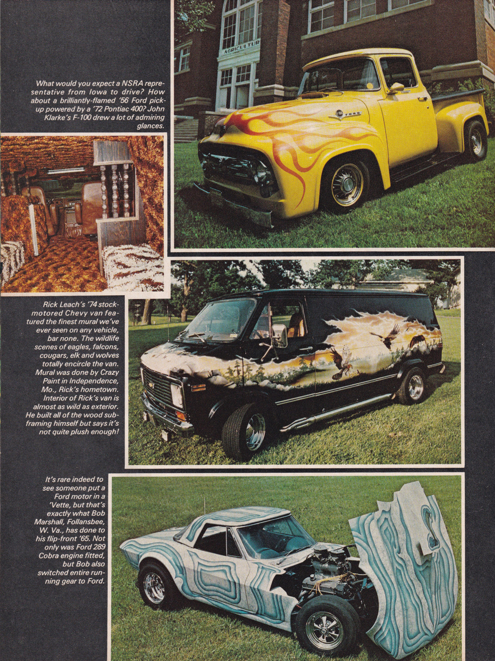 Street Machine / Van Nationals section from October 1975 issue of Popular Hot Rodding, page 1.
