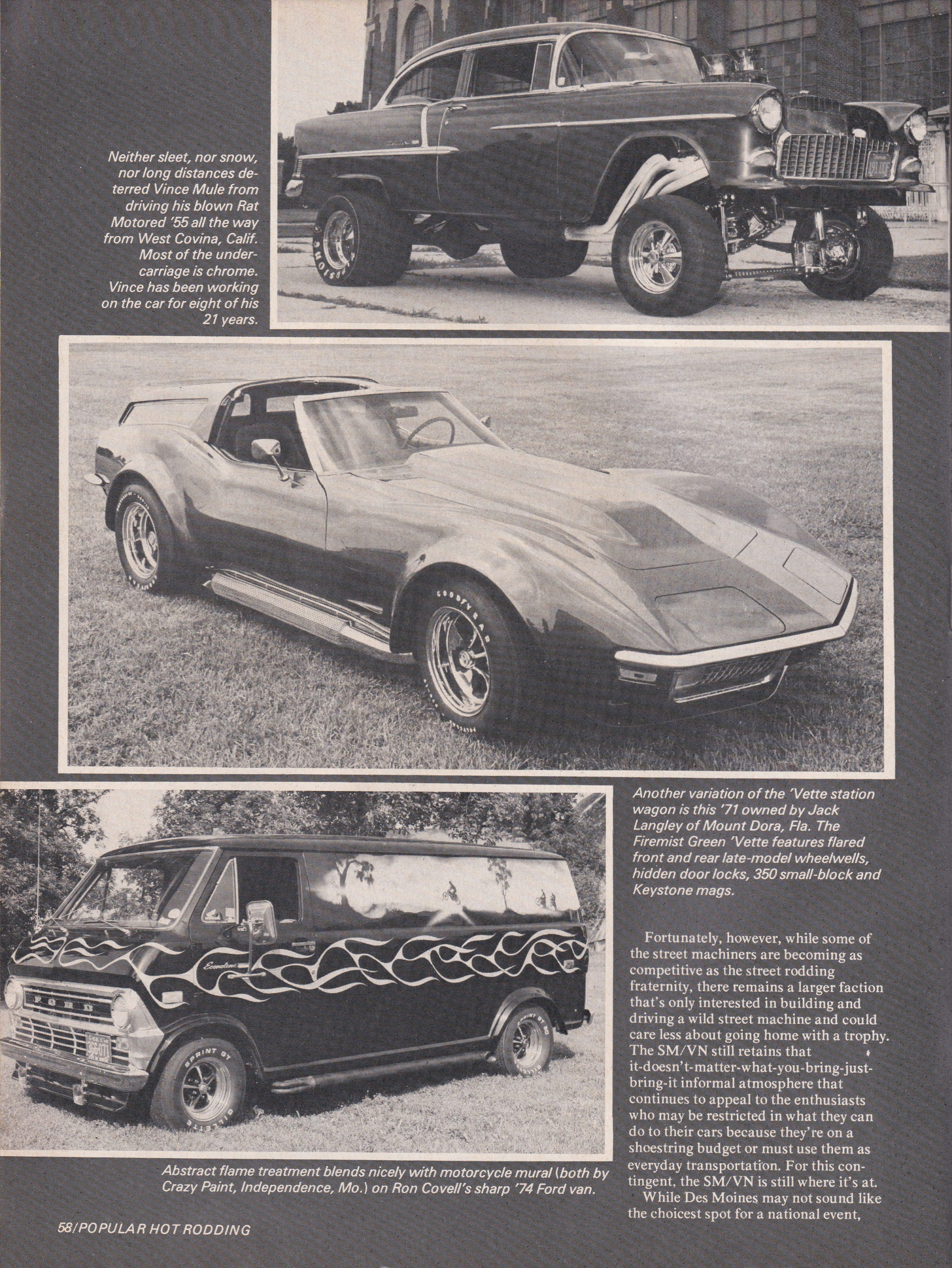Street Machine / Van Nationals section from October 1975 issue of Popular Hot Rodding, page 3.