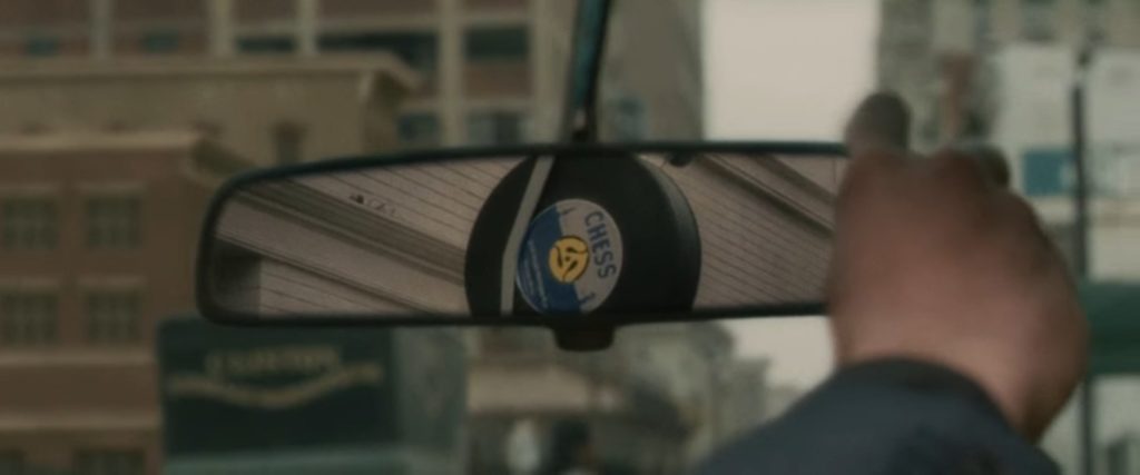 chess records signboard in the mirror of Leonard Chess' car