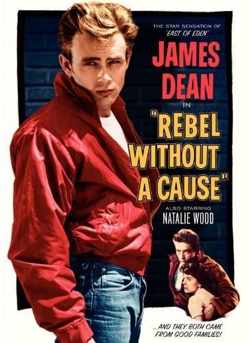 The style icon, James Dean in a red jacket