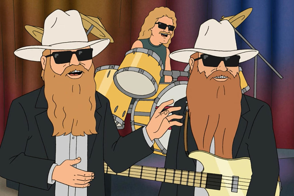 ZZ Top in the cartoon King Of The Mountain, King Of The Hill