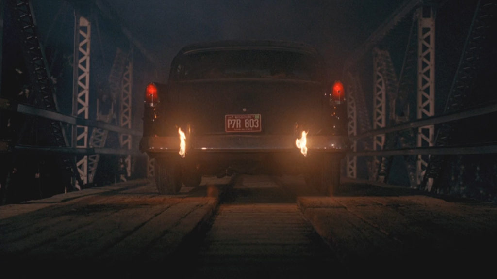 Chevrolet car from the movie Sometimes They Come Back 1991, shot on the bridge at night