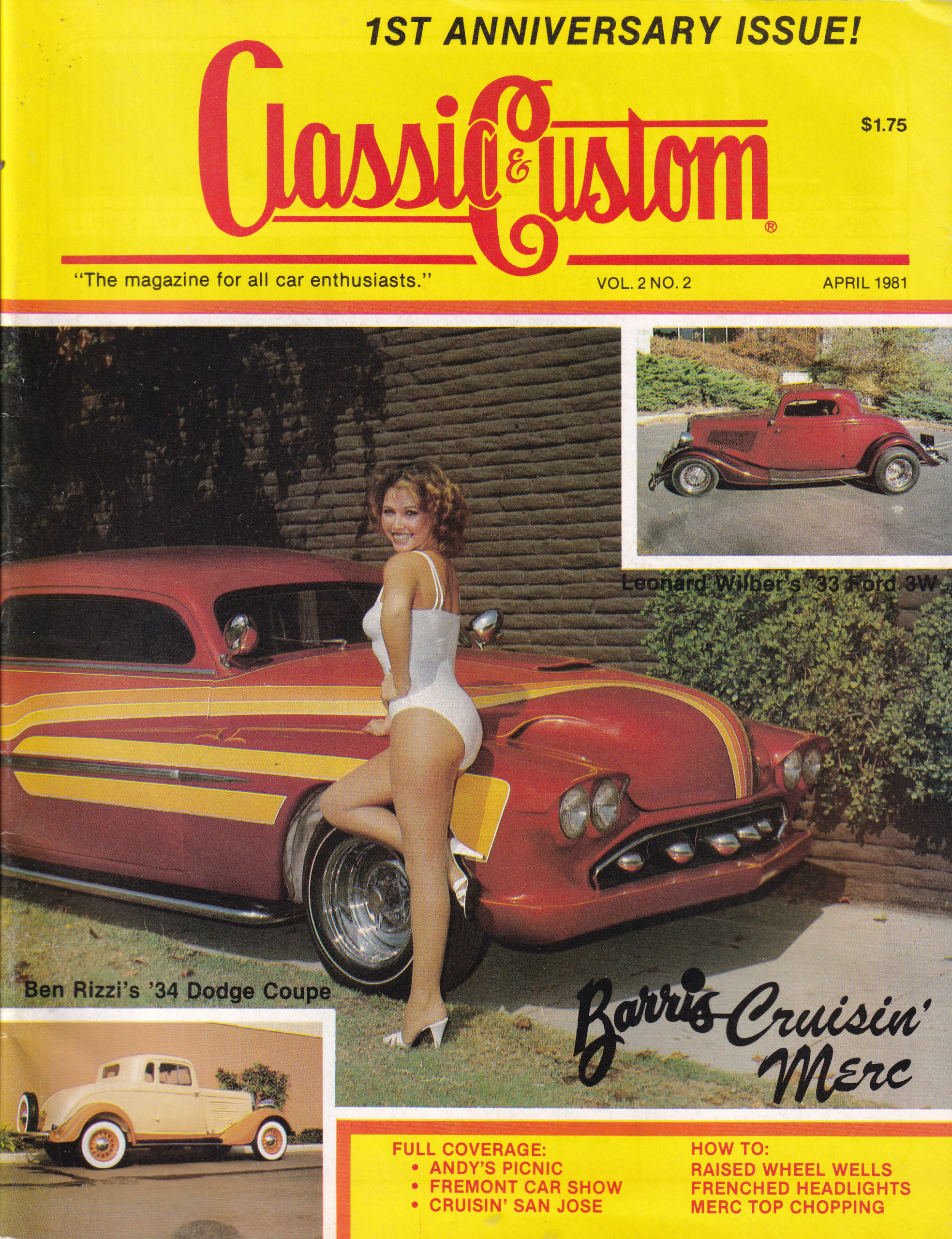 George Barris's Cruisin' Merc, a scan of the cover of Classic & Custom magazine, April 1981.
