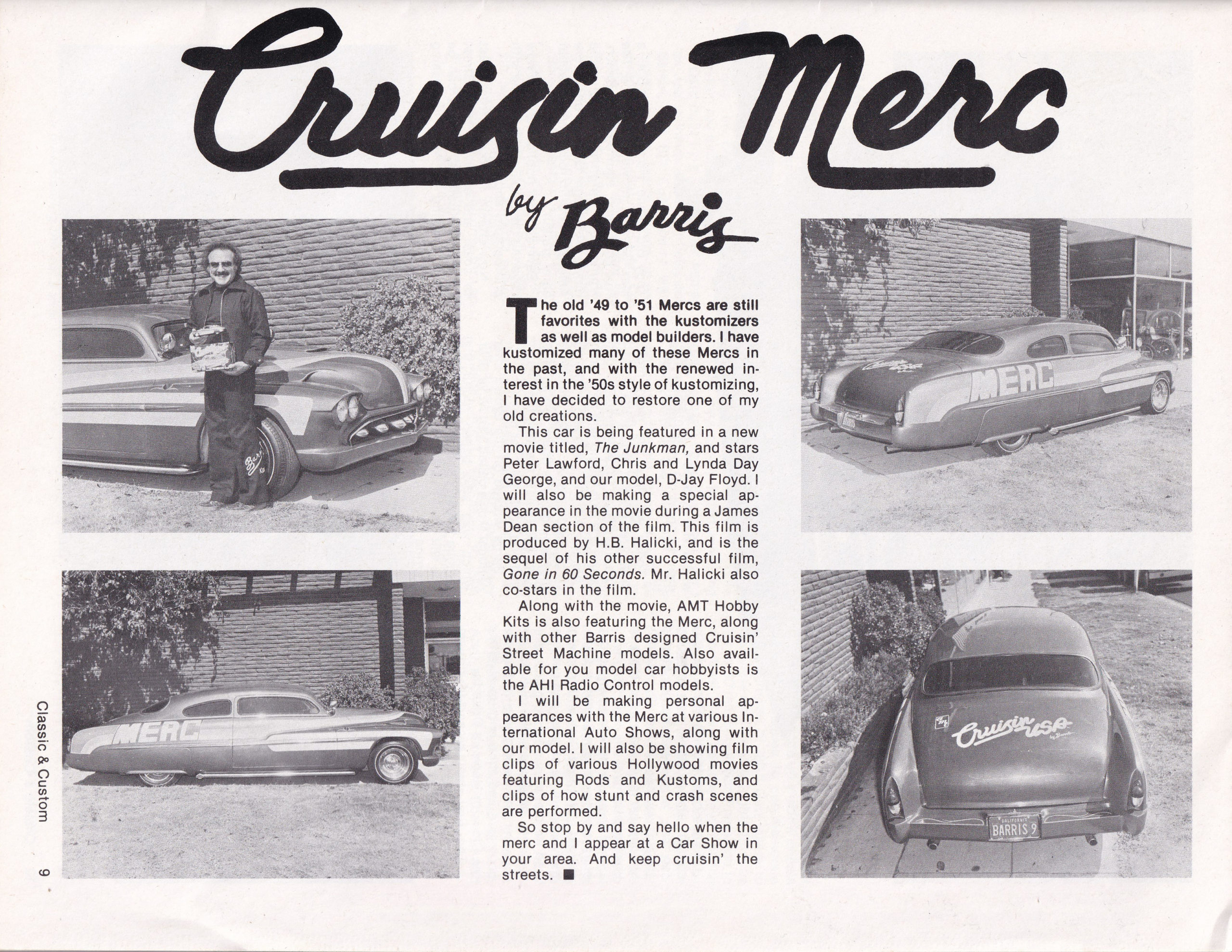 Cruisin' Merc by George Barris, article from Classic & Custom magazine, April 1981.