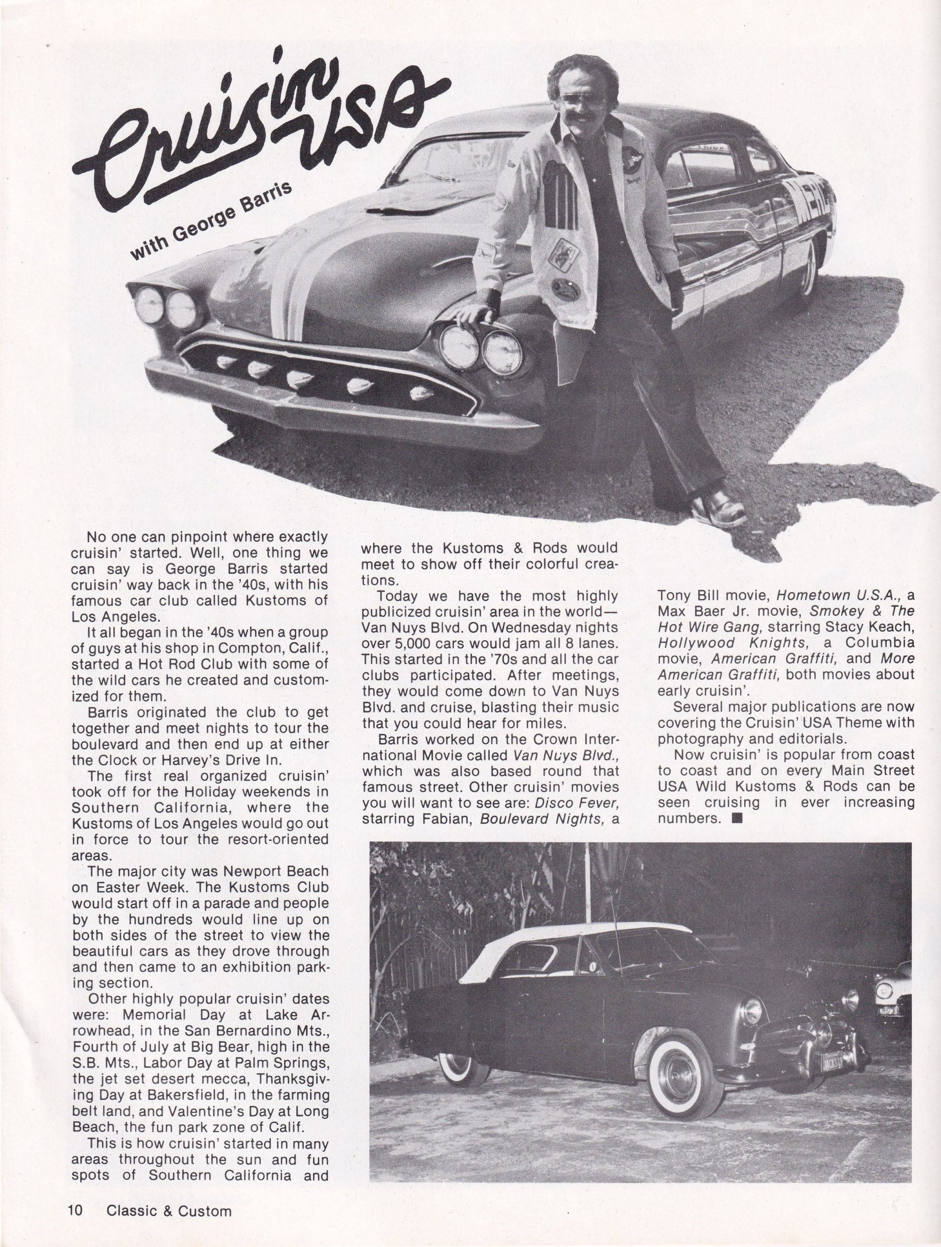 Cruisin' USA with George Barris, article from Classic & Custom magazine, April 1981.