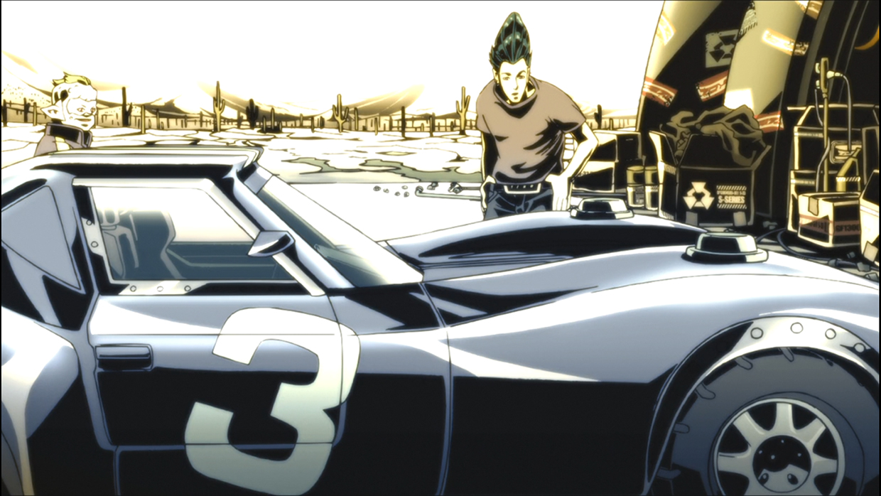 Redline (2009) - the main character's car from the flashback, screenshot 2.