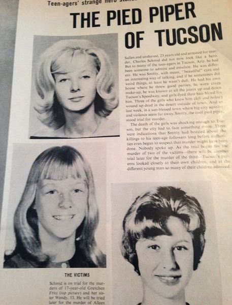 A clipping from a local newspaper about Schmid and the missing girls
