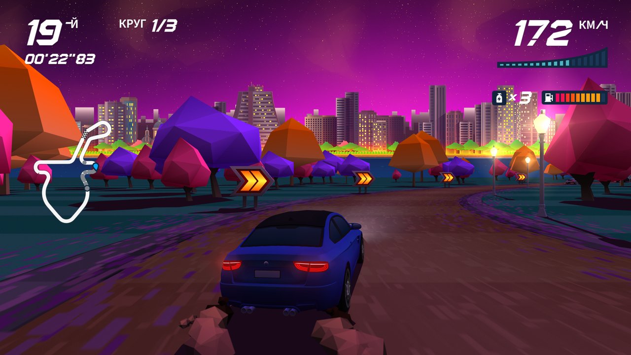 night races in the game Horizon Chase Turbo