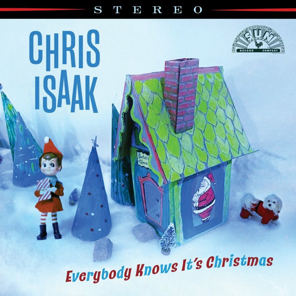 Chris Isaac's album cover Everybody Knows It's Christmas, 2022
