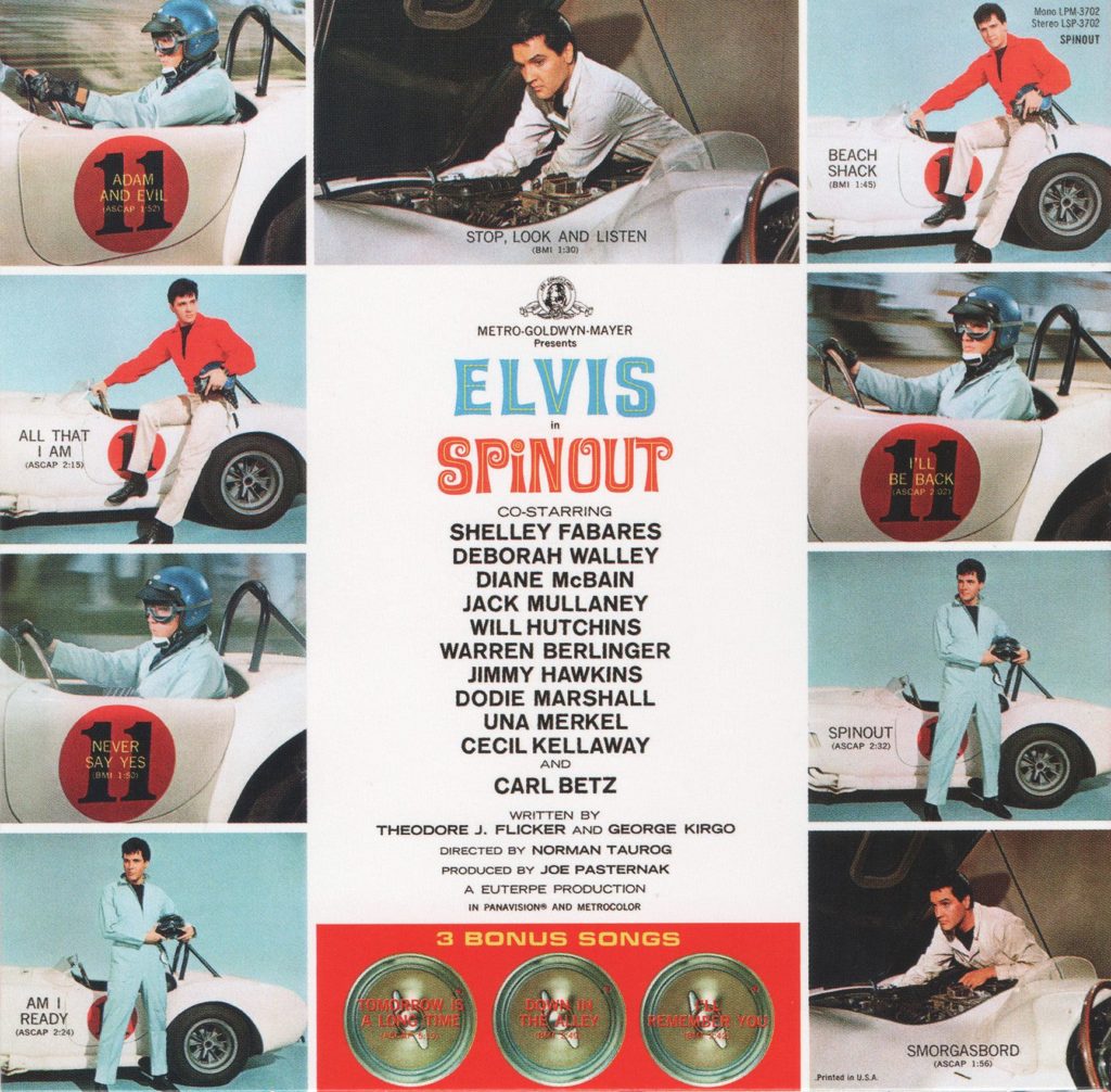 Elvis Presley, Spinout, back of the album cover 