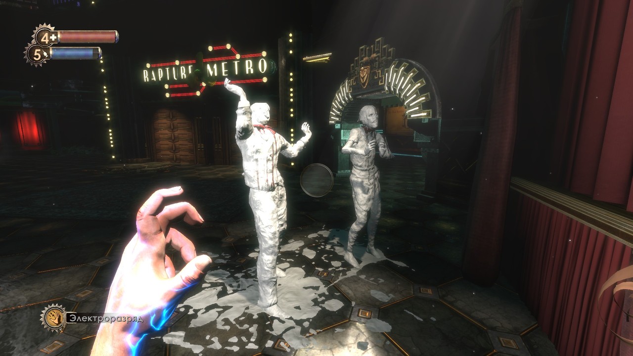 wax figures of Sander Cohen, a shot from the game Bioshock
