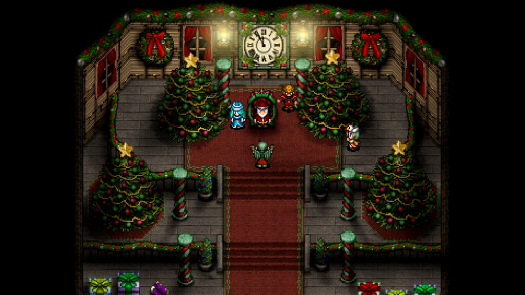 Cthulhu Saves Christmas, Santa Claus returns to Cthulhu the powers of the ancients, video game screenshot, pixel art