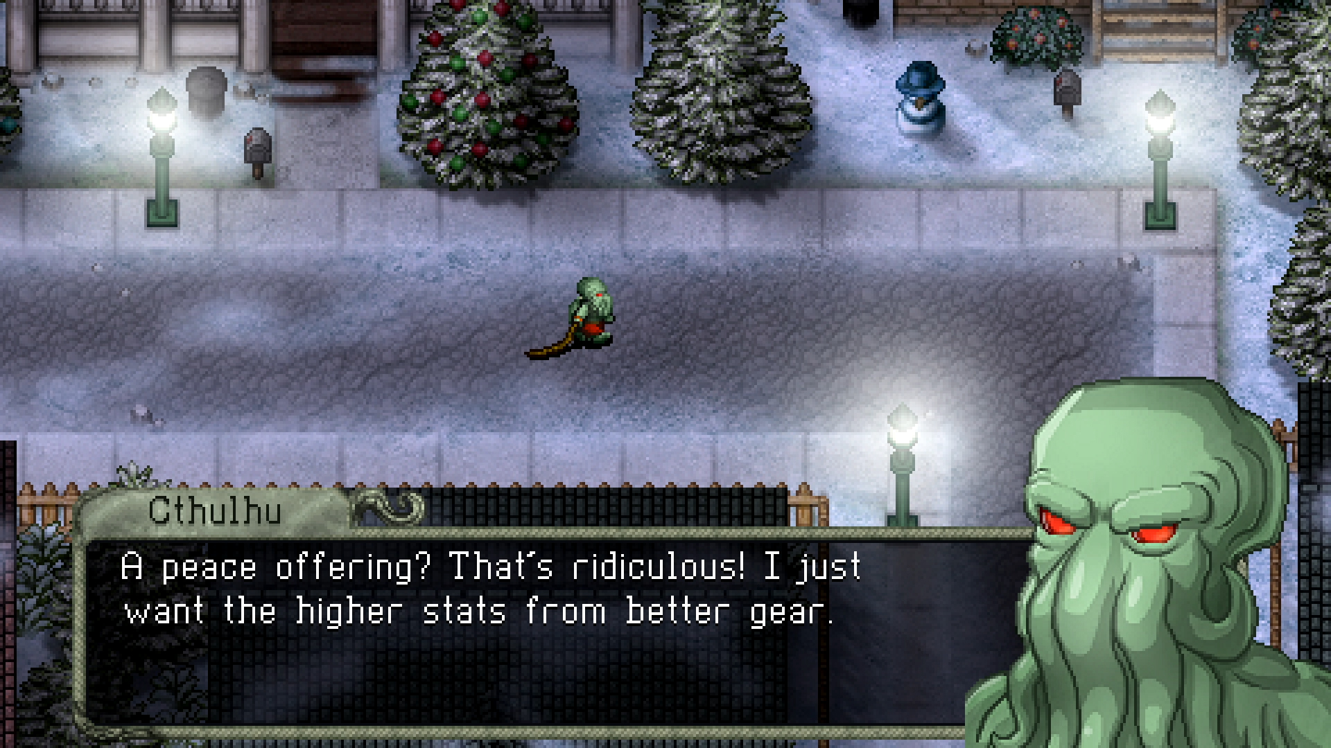 Cthulhu's dispute with the narrator, review of the game Cthulhu Saves Christmas