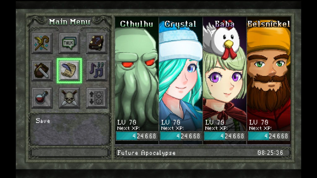 Cthulhu Saves Christmas, game characters, Cthulhu, Snow Maiden, Baba Yaga, Belsnickel