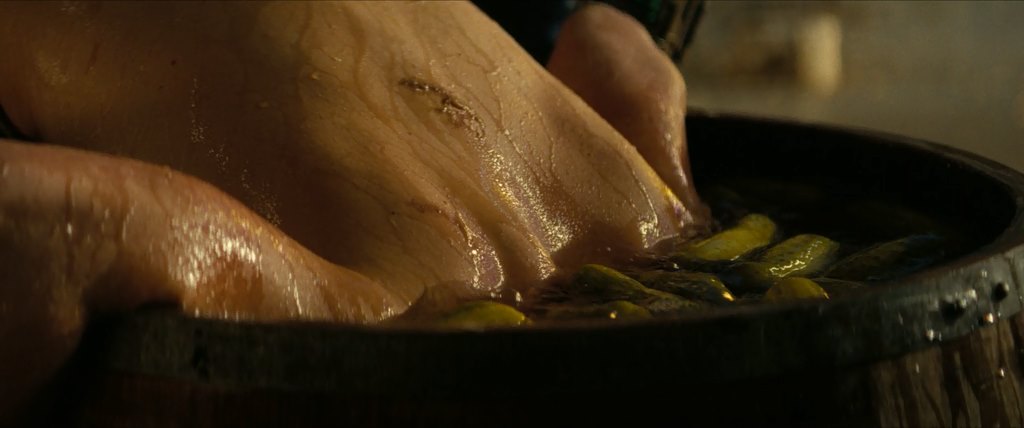 Dipping into a pickle, a shot from the Fallout TV Series, 2024