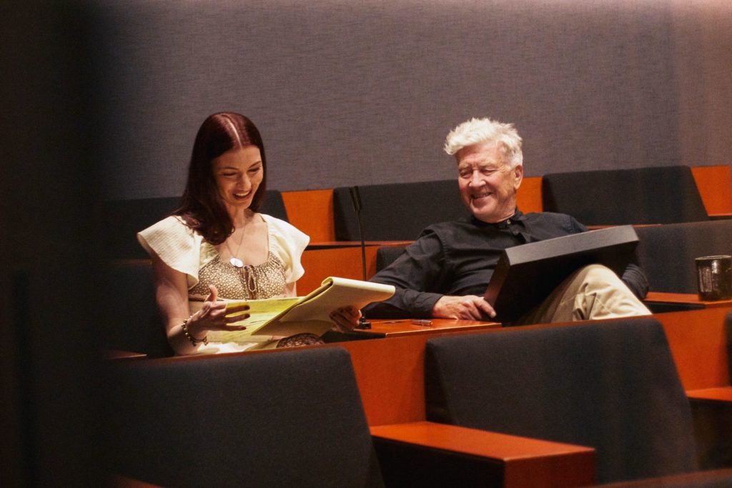 Krista Bell and David Lynch at work in Lynch's studio
