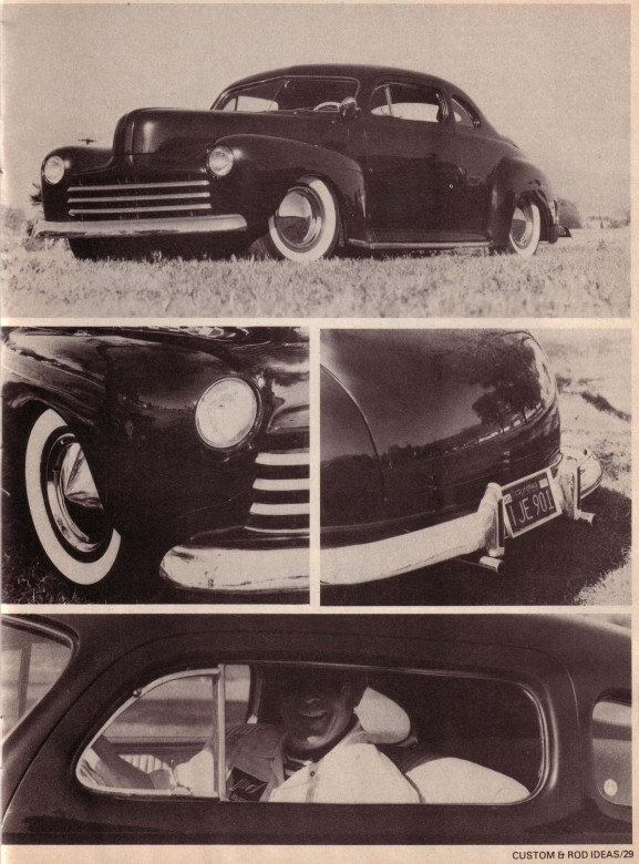 About Sam Fuze's 1948 Ford from Custom & Rod Ideas magazine, August 1977, page 4.