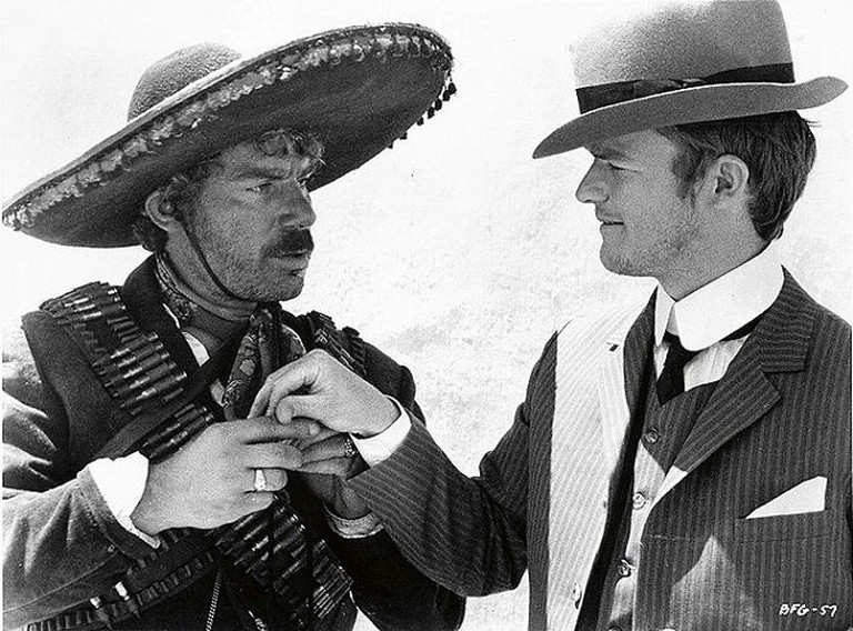 Jean Maria Volonte (Chuncho) and Lou Castel (Niño) in the film A Bullet for the General, the Golden Bullet