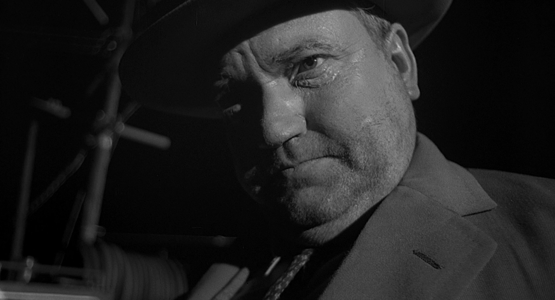 Orson Welles in the film Touch Of Evil, Touch Of Evil 1958, close-up
