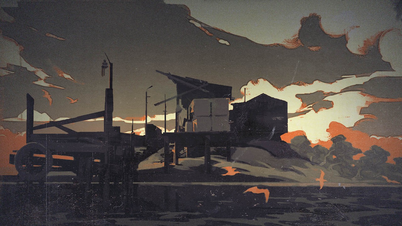 Disco Elysium, a fishing village