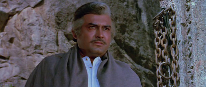 Sanjeev Kumar as Thakur in the film Sholay, Sholay