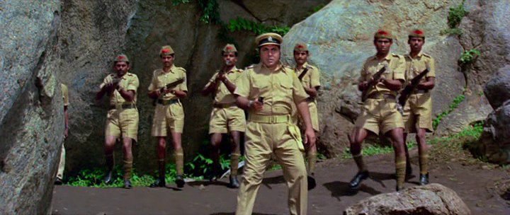 The formal triumph of the law at the end of the Indian film Sholay, 1975
