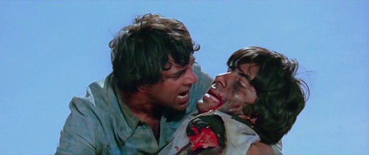 Dharmendra and Amitabh Bachchan in the film Sholay